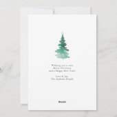 Bohoメリークリスマスウォーターカラーツリーノンフォトホール シーズンカード (裏面)