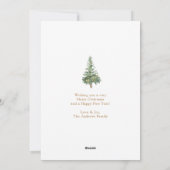 Bohoメリークリスマスウォーター色の木の非写真 シーズンカード (裏面)