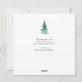 Bohoメリークリスマスウォーター色の木の非写真 シーズンカード (裏面)