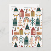 Bohoメリークリスマスfor Friendsホリデーカード シーズンポストカード (正面/裏面)
