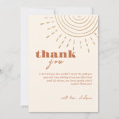 Bohoモダンここ来の息子の赤ちゃんシャワー サンキューカード (正面)