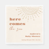 Bohoモダンここ来の息子の赤ちゃんシャワー スタンダードランチョンナプキン (正面)