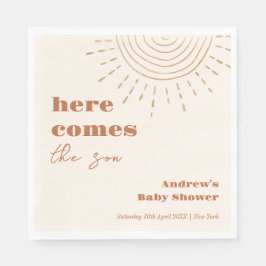 Bohoモダンここ来の息子の赤ちゃんシャワー スタンダードランチョンナプキン