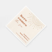 Bohoモダンここ来の息子の赤ちゃんシャワー スタンダードランチョンナプキン (角)