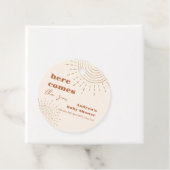 Bohoモダンここ来の息子の赤ちゃんシャワー フェイバータグ (インサイチュ)