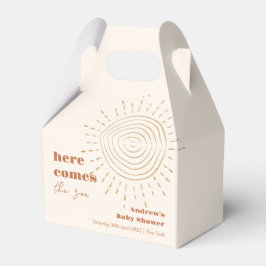 Bohoモダンここ来の息子の赤ちゃんシャワー フェイバーボックス