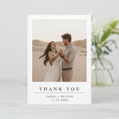 Bohoモダンの結婚2枚の写真 サンキューカード (スタンド正面)