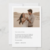 Bohoモダンの結婚2枚の写真 サンキューカード (裏面)