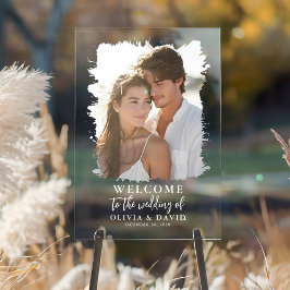 Bohoモダンの結婚Welcome Photo Sign アクリルサイン