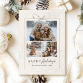 Bohoモダンエレガントフォトコラージュ家族クリスマス シーズンカード