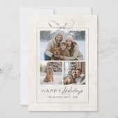 Bohoモダンエレガントフォトコラージュ家族クリスマス シーズンカード (正面)