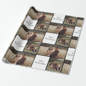 Bohoモダンクリスマスファミリー写真コラージュ ラッピングペーパー (アンロールド)