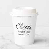 Bohoモダンスクリプカジュアルト結婚式レセプション 紙コップ (正面)