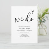 BohoモダンスクリプトQrコードの結婚実行 招待状 (スタンド正面)