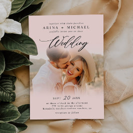 Bohoモダンスタイリッシュの結婚写真 招待状