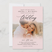 Bohoモダンスタイリッシュの結婚写真 招待状 (正面)