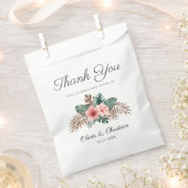 Bohoモダントロピカルリーフ結婚の皆様に感謝 フェイバーバッグ (クリップ留めされた状態)