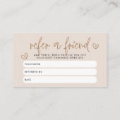 Bohoモダンフレンド割引クーポンカードを参照 紹介カード (裏面)