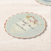 BOHOモダンフローラグリーナリーマクラメブライダルシャワー ペーパーコースター (アングル)