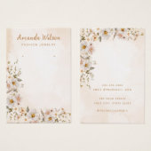 bohoモダンフローラ水彩絵文字表示カード (正面&裏面)