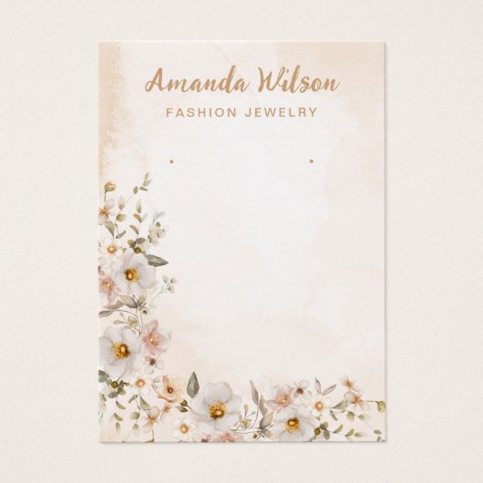 bohoモダンフローラ水彩絵文字表示カード (正面)