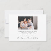 Bohoモダンフローラ2枚フォトベビーシャワーメッセージ サンキューカード (裏面)