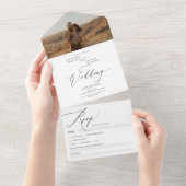 bohoモダン写真シック書結婚道 オールインワン招待状 (貼ってはがせる)