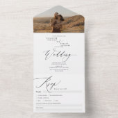 bohoモダン写真シック書結婚道 オールインワン招待状 (内側)