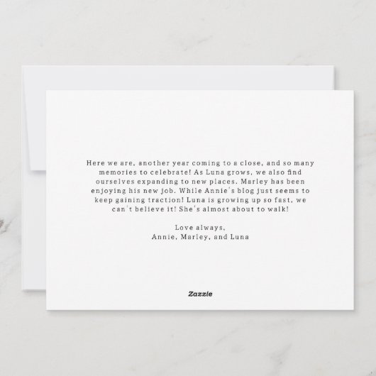 Bohoモダン喜び3枚の写真クリスマス シーズンカード (裏面)