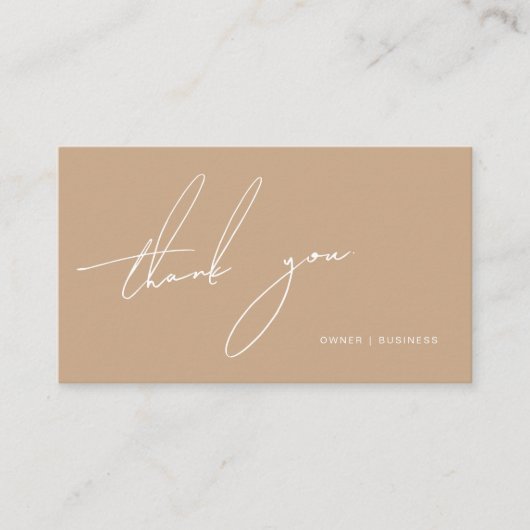 Bohoモダン手書きスクリプトありがとうご割引 名刺 (正面)