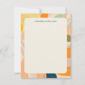 Bohoモダン抽象芸術アートパーソナライズされた図形  ノートカード (正面)