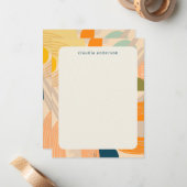 Bohoモダン抽象芸術アートパーソナライズされた図形  ノートカード (正面/裏面インサイチュ)