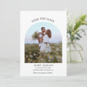 Bohoモダン日付の保存 | 写真ミニマル 招待状 (スタンド正面)