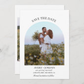 Bohoモダン日付の保存 | 写真ミニマル 招待状 (正面/裏面)