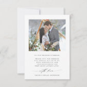 Bohoモダン書道2枚結婚写真 サンキューカード (裏面)