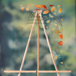 Bohoモダン水彩紅葉座席表 アクリルサイン