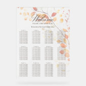 Bohoモダン水彩紅葉座席表 アクリルサイン (正面)