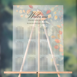 Bohoモダン水彩紅葉座席表 アクリルサイン