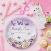 Bohoモダン水彩蝶ガール赤ちゃんシャワー ペーパープレート (パーティー)
