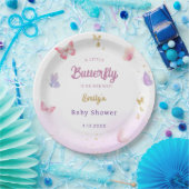 Bohoモダン水彩蝶ガール赤ちゃんシャワー ペーパープレート (パーティー)