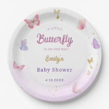 Bohoモダン水彩蝶ガール赤ちゃんシャワー