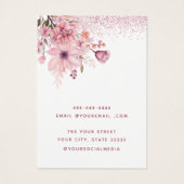 bohoモダン水色フローライヤリング表示カード (裏面)