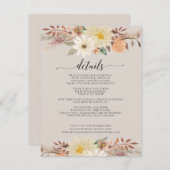 BOHOモダン秋フローラ水色オーガニック自然 エンクロージャーカード (正面/裏面)