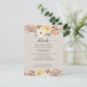 BOHOモダン秋フローラ水色オーガニック自然 エンクロージャーカード (スタンド正面)