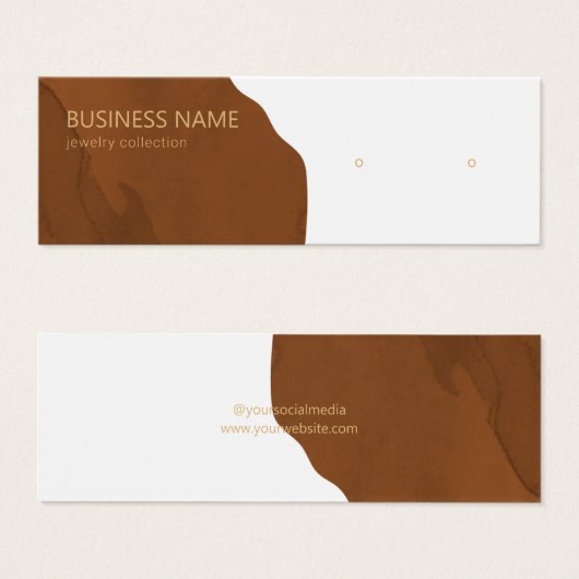 Bohoモダン自然イヤリング表示カード (正面&裏面)