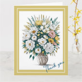 Bohoモダン Art Flower In A Beven Thanks You カード (黄色い花)