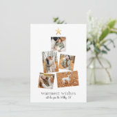 Bohoモダン Christmas Tree 5フォトコラージホリデー シーズンカード (スタンド正面)