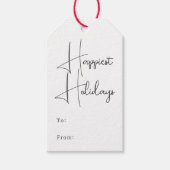 Bohoモダン Happiest Holidays To And From ギフトタグ (正面)