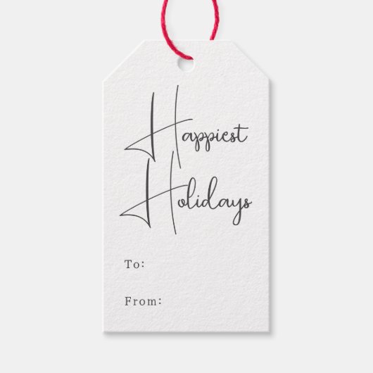 Bohoモダン Happiest Holidays To And From ギフトタグ (正面)