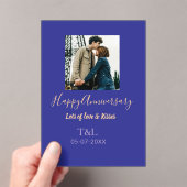 bohoモダン happy anniversary名前blue orange アクリル招待状 (インサイチュ (ポータブル))